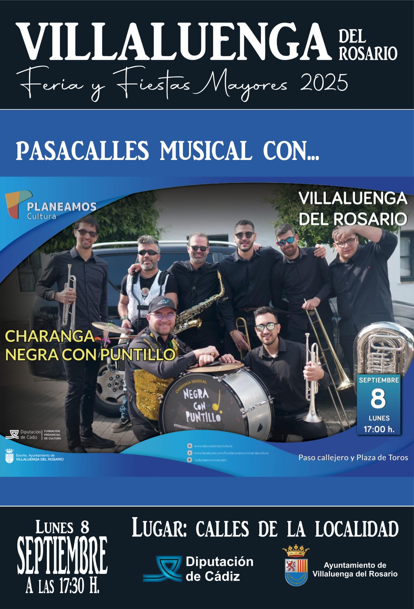 PASACALLES CON SABOR A FERIA: LA CHARANGA NEGRA CON PUNTILLO LLEGA A VILLALUENGA
