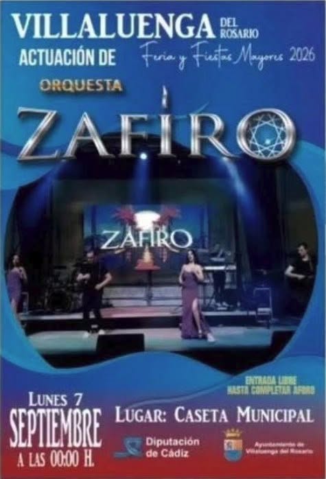 NOCHE DE MÚSICA Y BAILE CON LA ORQUESTA ZAFIRO EN LAS FIESTAS MAYORES DE VILLALUENGA DEL ROSARIO