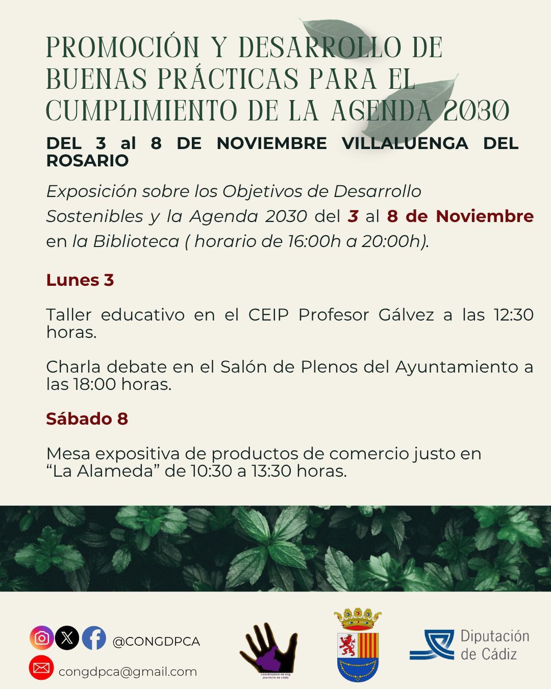 VILLALUENGA DEL ROSARIO: SEMANA DE ACCIÓN POR LA AGENDA 2030