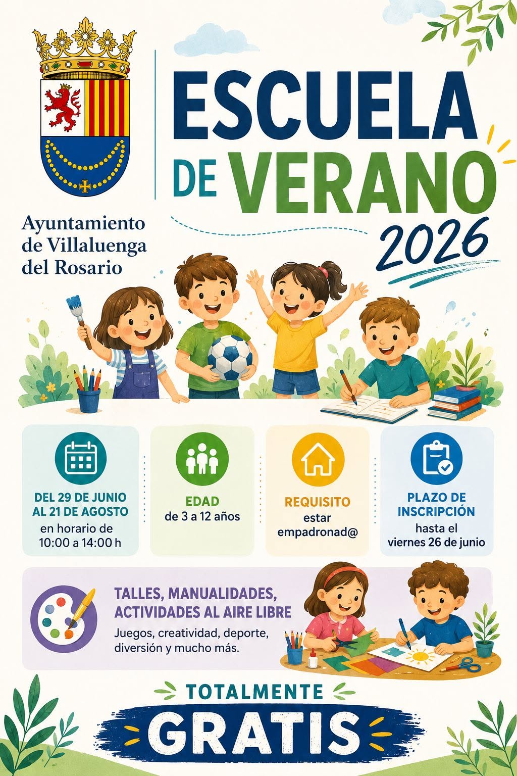 EL AYUNTAMIENTO DE VILLALUENGA DEL ROSARIO PONE EN MARCHA LA ESCUELA DE VERANO 2026