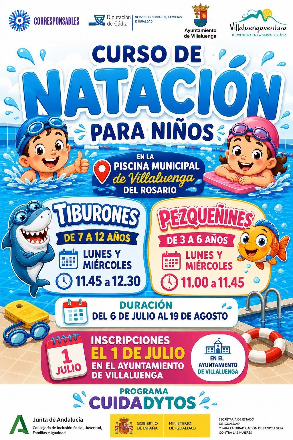 CURSO DE NATACIÓN INFANTIL 2026 EN VILLALUENGA DEL ROSARIO