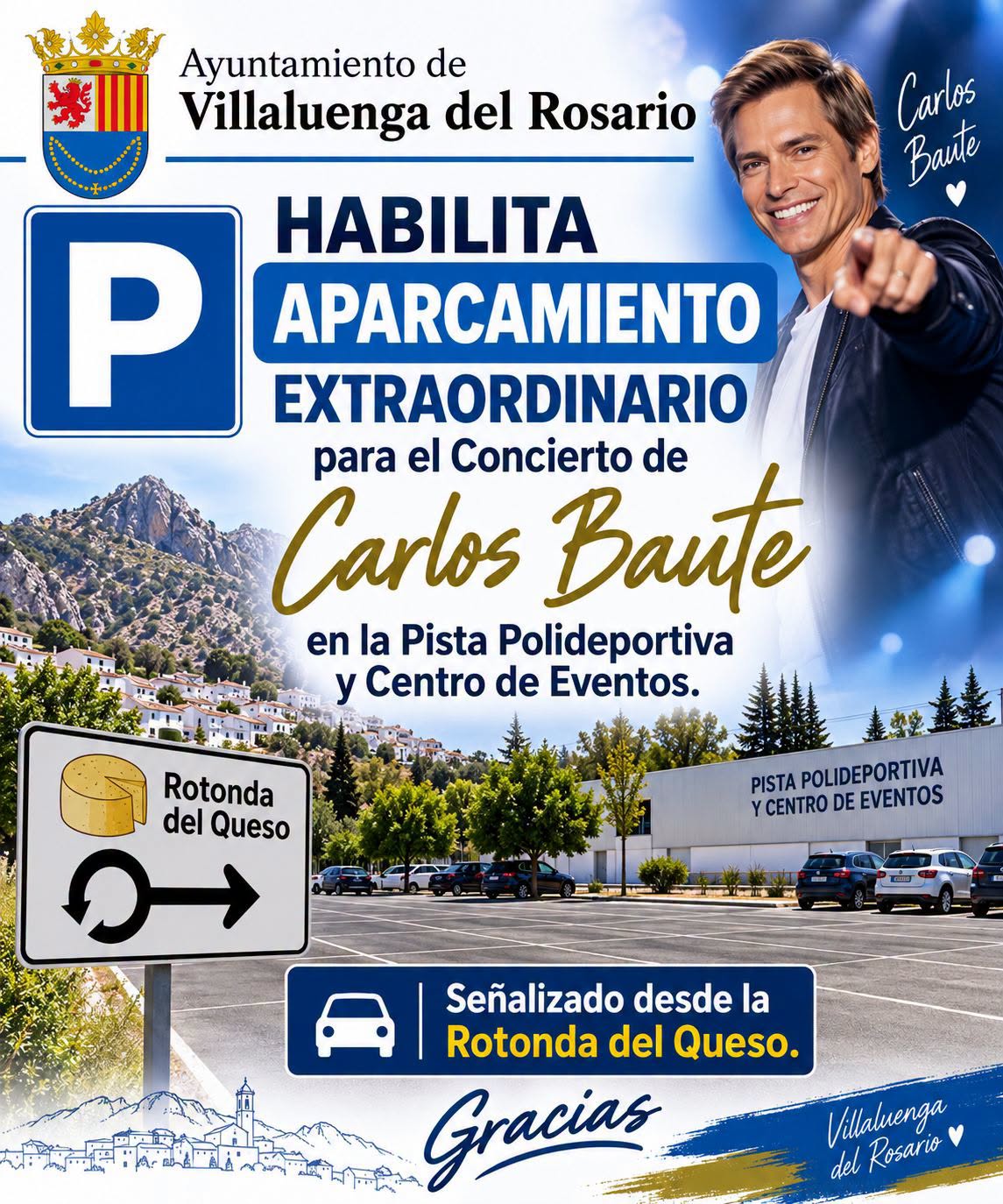APARCAMIENTO EXTRAORDINARIO PARA EL CONCIERTO DE CARLOS BAUTE EN VILLALUENGA DEL ROSARIO