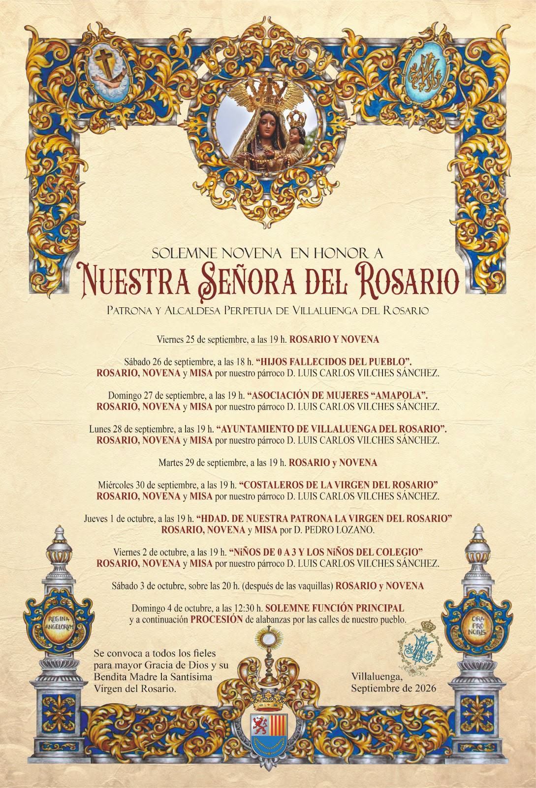 SOLEMNE NOVENA EN HONOR A NUESTRA SEÑORA DEL ROSARIO