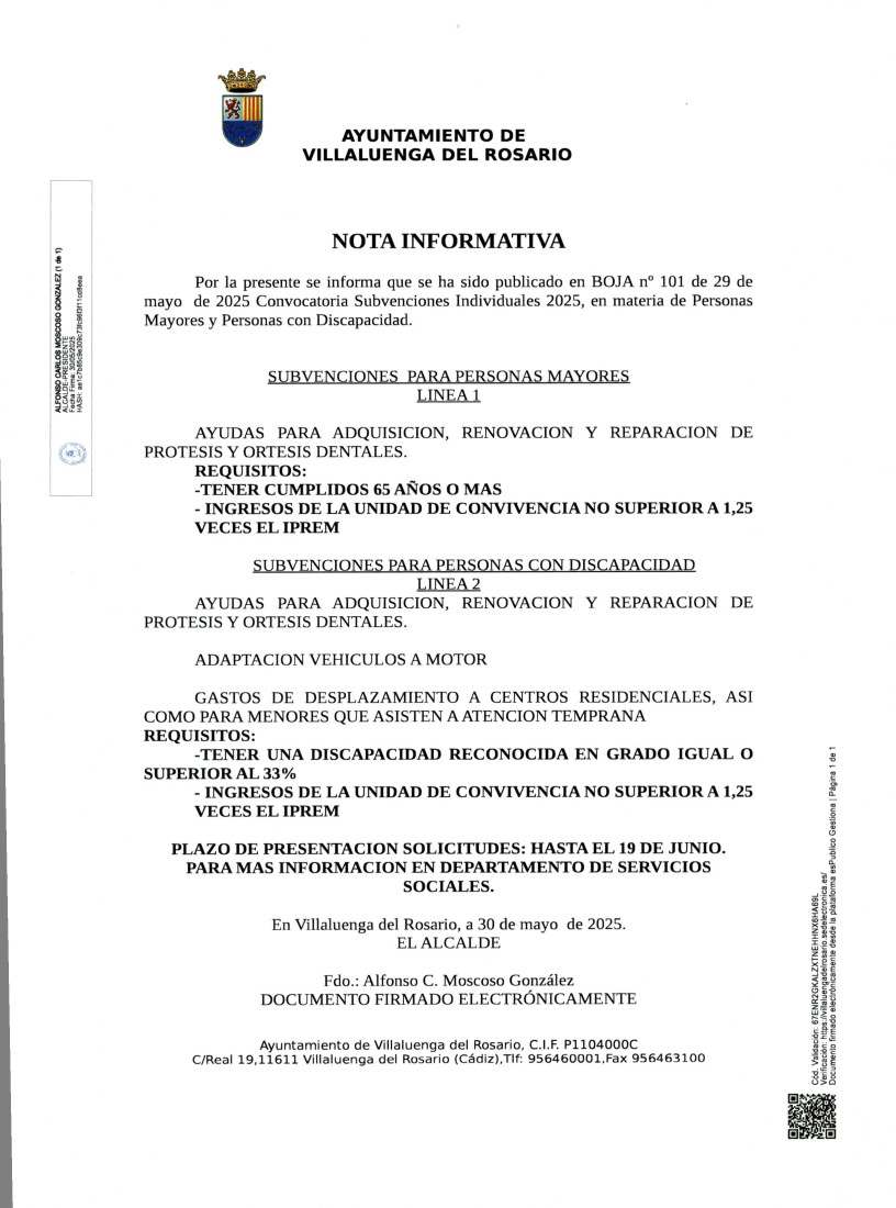 NOTA INFORMATIVA: CONVOCATORIA SUBVENCIONES INDIVIDUALES 2025