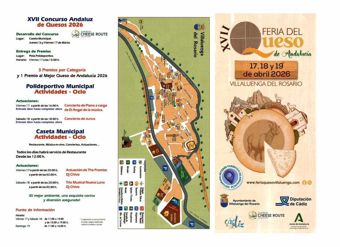 PROGRAMACIÓN FERIA DEL QUESO ARTESANAL DE ANDALUCÍA DE VILLALUENGA DEL ROSARIO