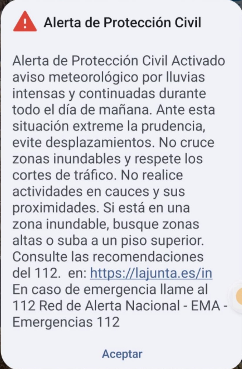 VILLALUENGA DEL ROSARIO RECIBE MENSAJE ES - ALERT